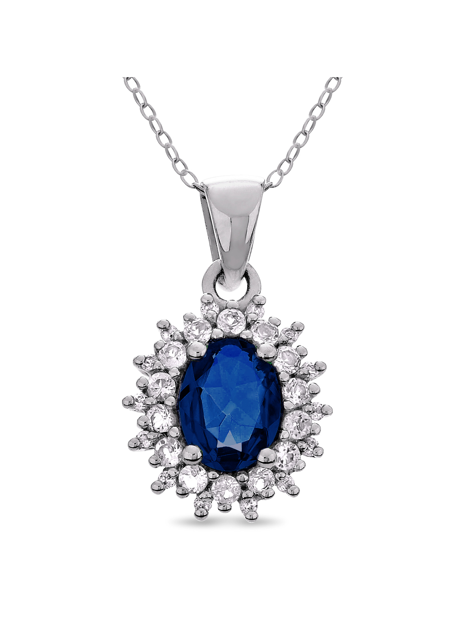 13.2mm 925 Sterling Silver Rhodium-plated Blue Square Simulated Opal With Cubic Zirconia Pendant 13.2mm 925 Sterling Silver Rhodium-plated Blue Square Simulated Opal With Cubic Zirconia Pendant